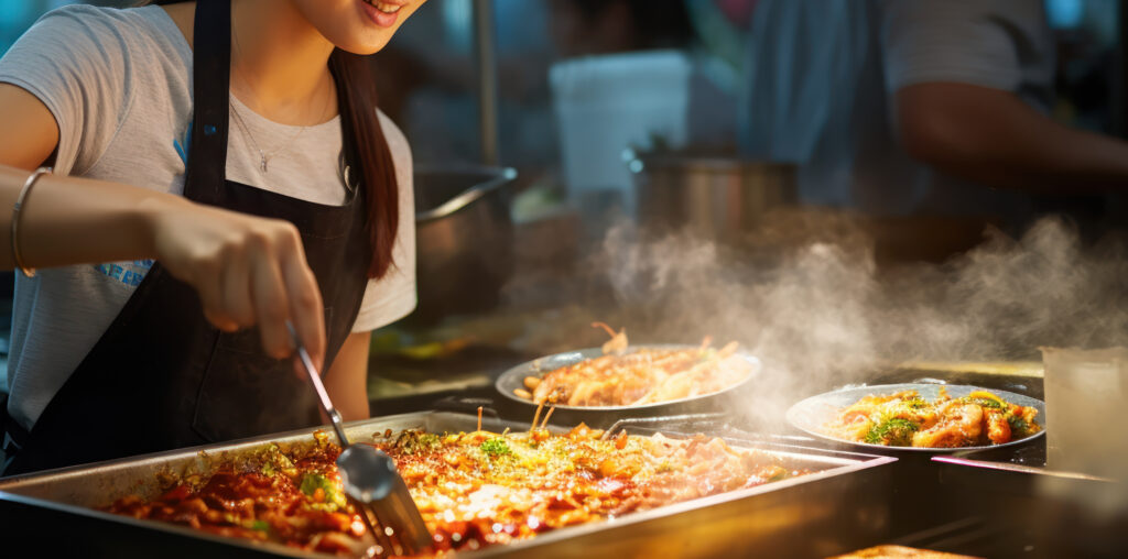 Person cooking a simple meal in the kitchen